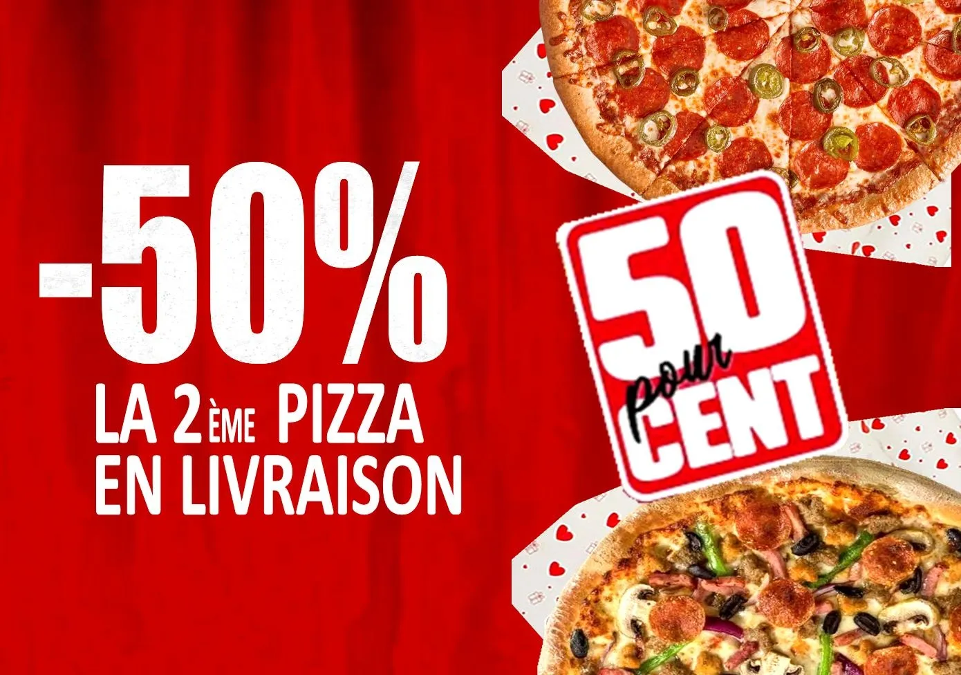 -50% sur la 2ème pizza