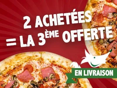 2 PIZZAS ACHETÉES &#61; 1 OFFERTE
