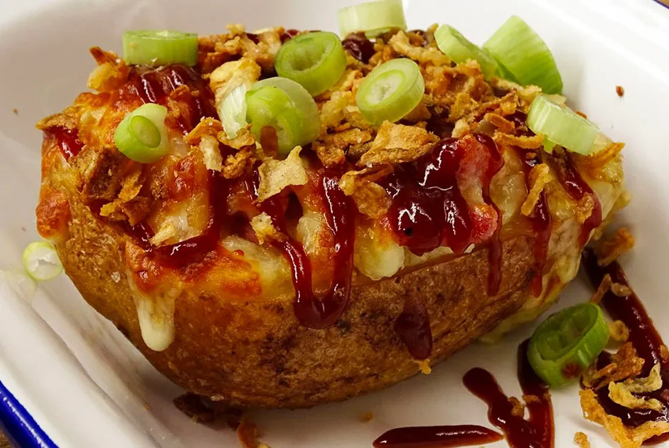 Cheese and Bacon Loaded Jacket Potato Skin