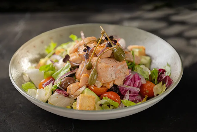 Salad-Honey Roasted Salmon