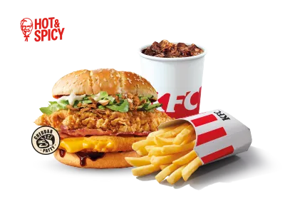 Santa&#39;s Cheesy Melt Burger Large Meal 