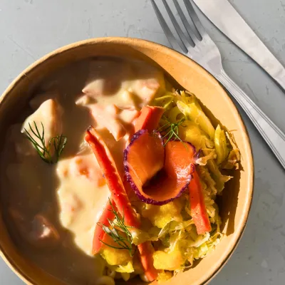 COQUILLETTES CARBONARA AUX DEUX SAUMONS