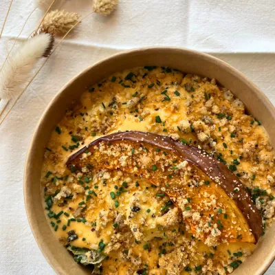 COQUILLETTE D’HIVER & CRÈME DE BUTTERNUT AU CHEDDAR