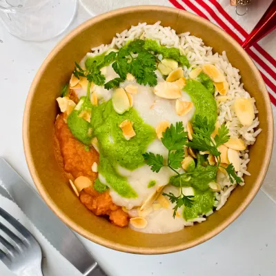 FILET DE LIEU & PURÉE DE PATATE DOUCE ET BUTTERNUT 