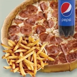 1 Grande Pizza (1 Graniture) Avec 1 Grande Frites et 2L