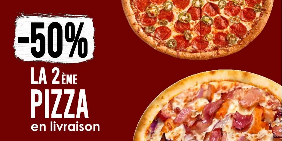 -50% sur la 2ème pizza