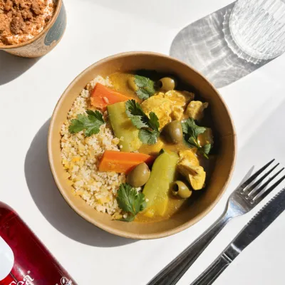 TAJINE DE POULET CITRON CONFIT & OLIVES VERTES 