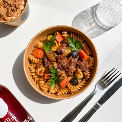 DAUBE DE BŒUF À LA PROVENÇALE & FUSILLI