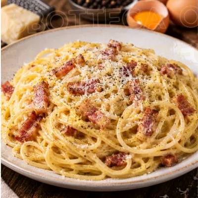 SPAGHETTI ALLA CARBONARA .