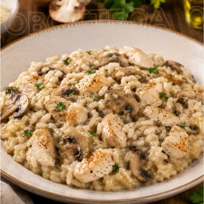 RISOTTO AI FUNGHI E POLLO