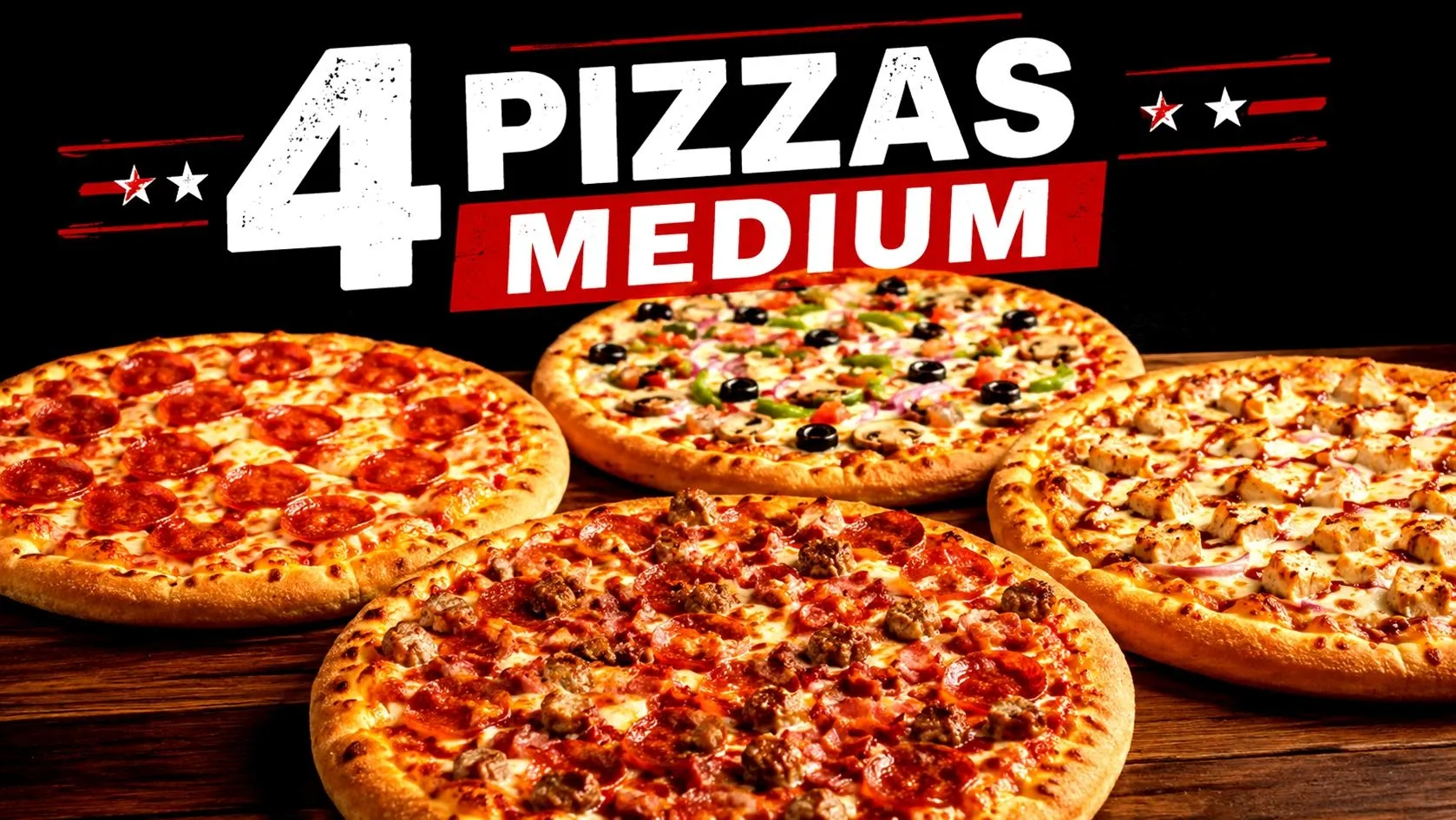4 Pizzas Medium