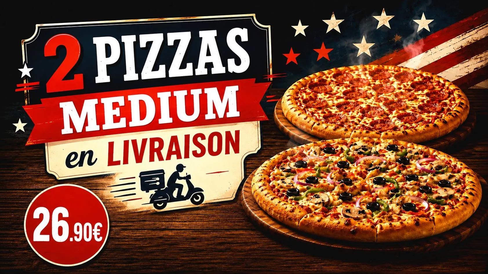 2 Pizzas Medium