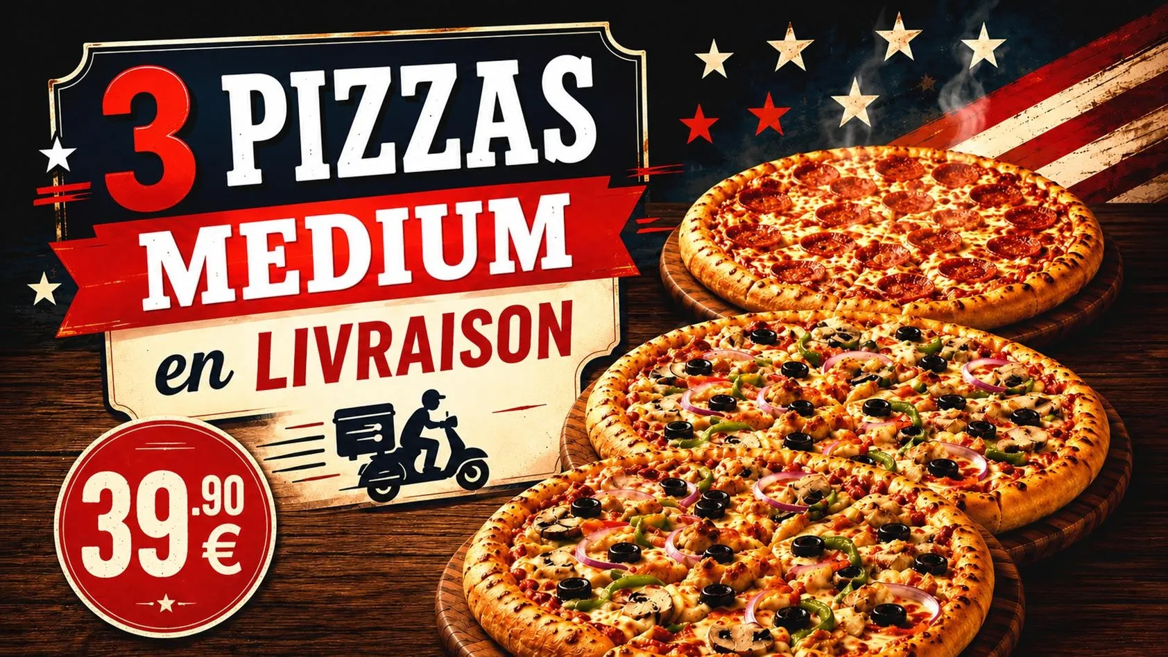3 Pizzas Medium