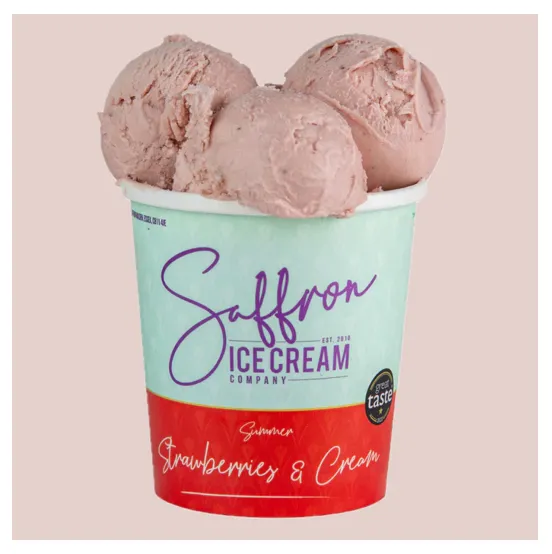 Saffron Ice Cream Company - Strawberries and Cream 400ml