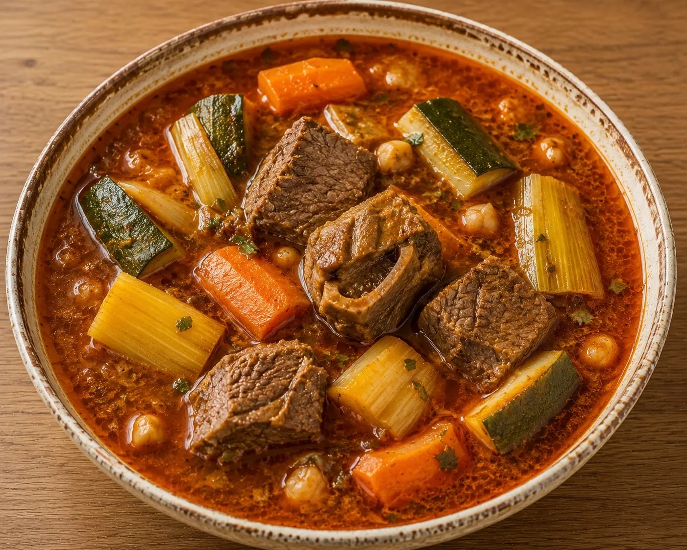 Bouillon couscous viande 2 parts