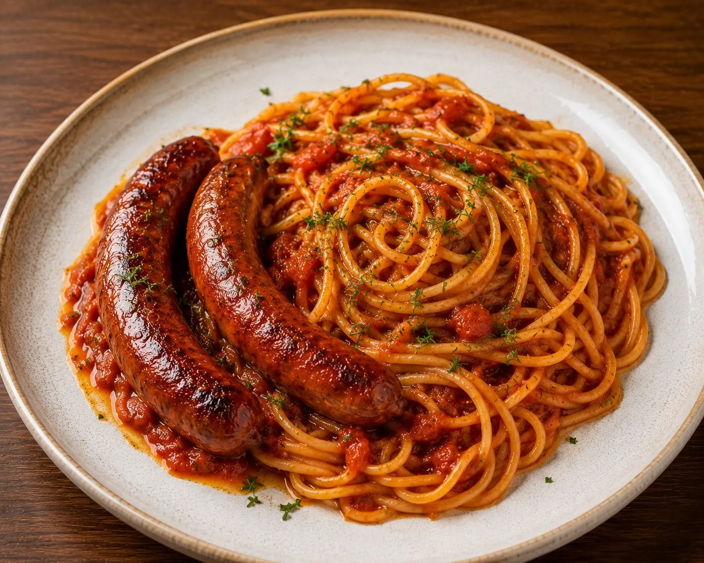 Jeudi 30 Juillet  Soir - Merguez & pâtes à la sauce