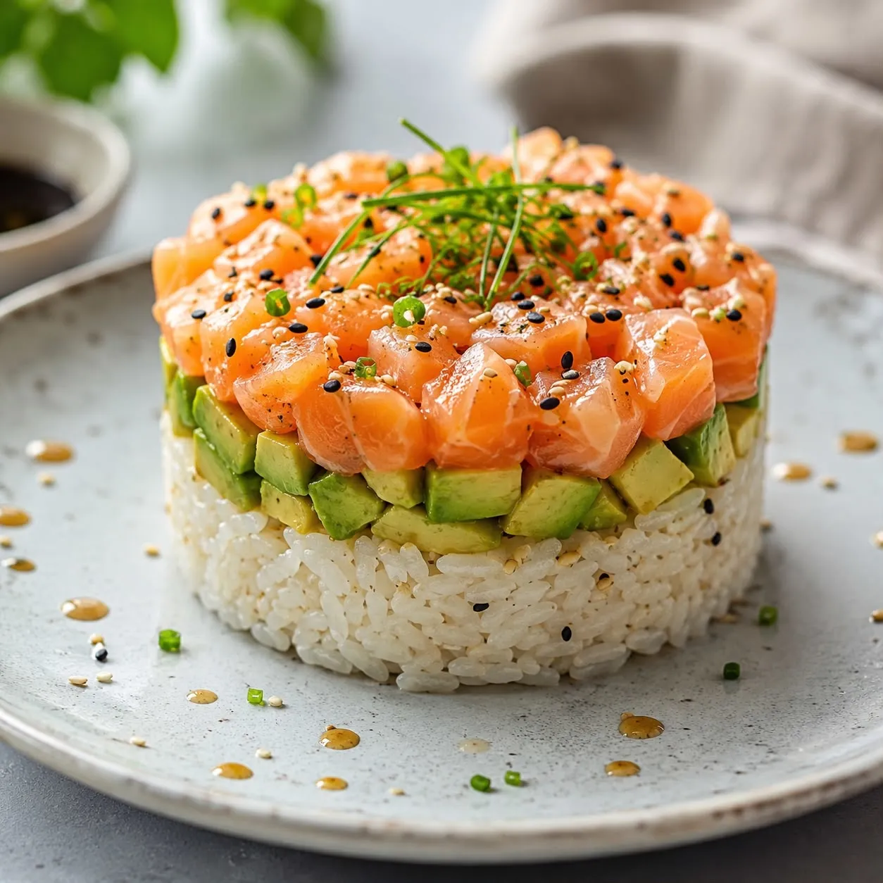 Riz tartare Saumon cru