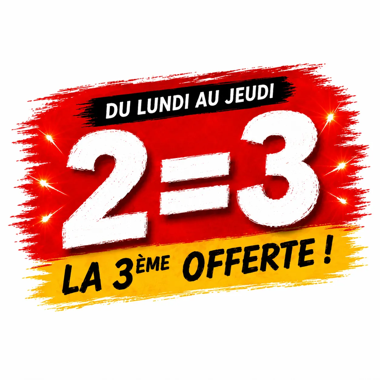 2 PIZZAS ACHETEES = LA 3ème OFFERTE