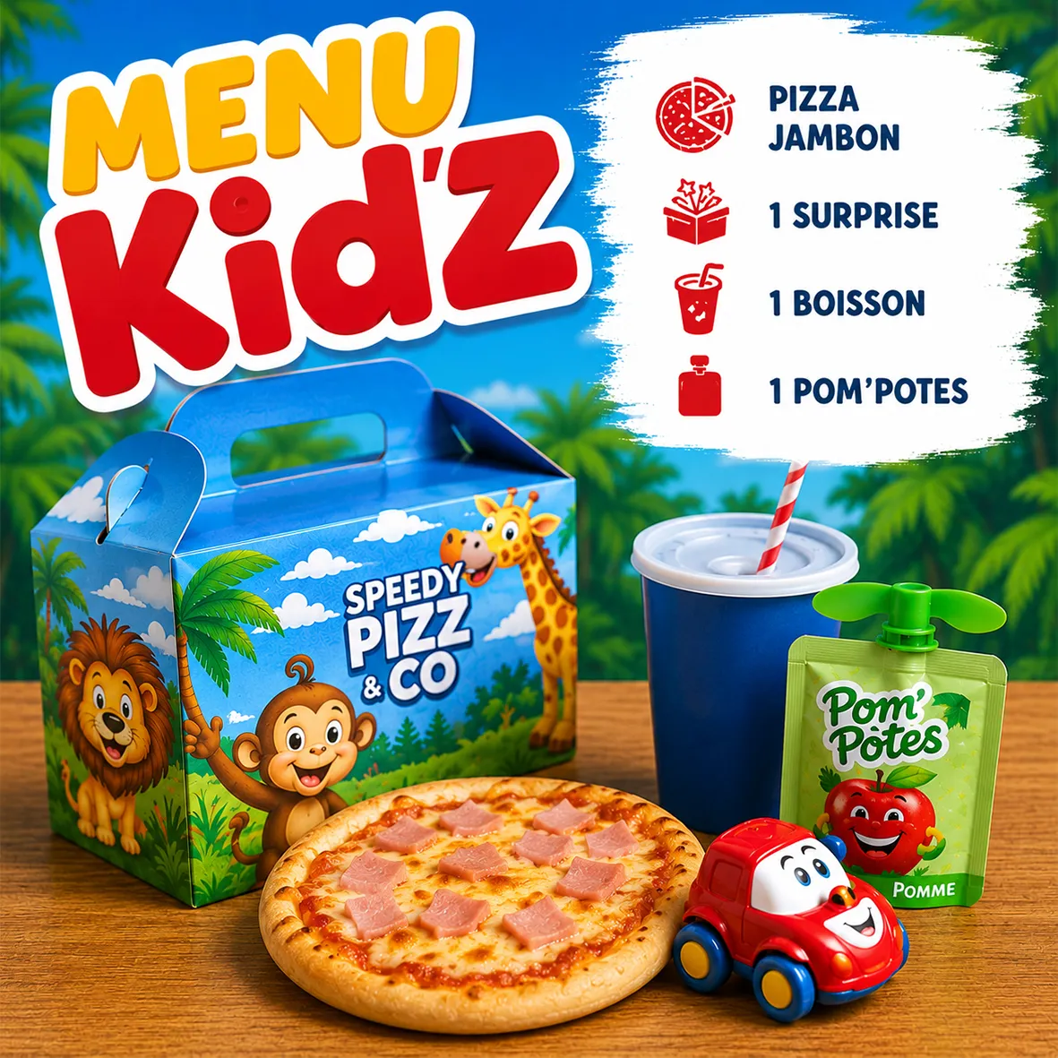 Menu kid'z Pizza Jambon