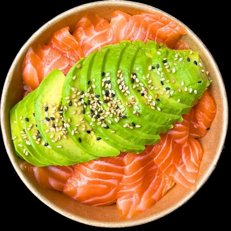 Chirashi salmon, avocado (12 pieces)