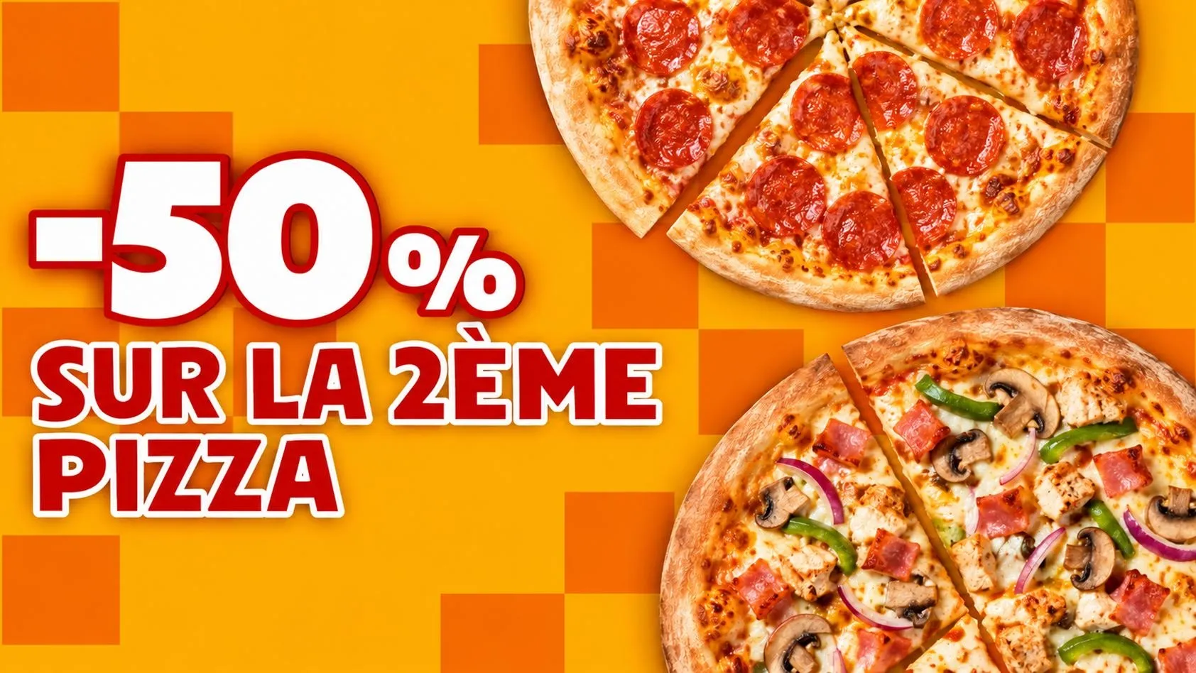 -50% sur la 2ème pizza