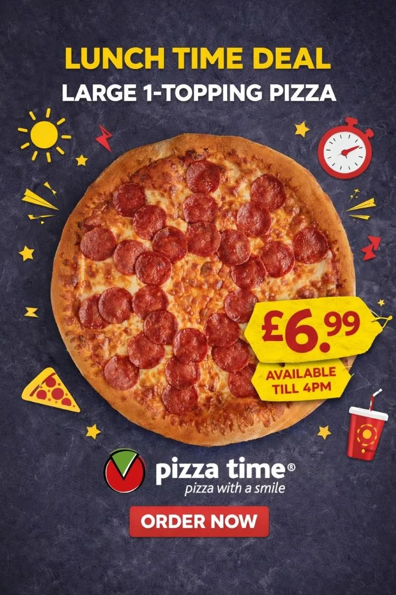 Large Pizza £6.99 1 Topping