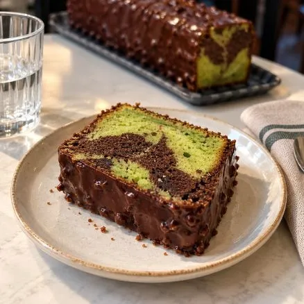 CAKE MARBRÉ PISTACHE & CHOCOLAT