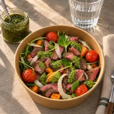 BŒUF CHIIMICHURRI & BOULGOUR AUX HERBES 