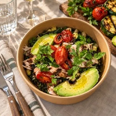 SAUMON  LENTILLES AVOCADO
