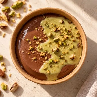PANNA COTTA  CHOCOLAT - PISTACHE 