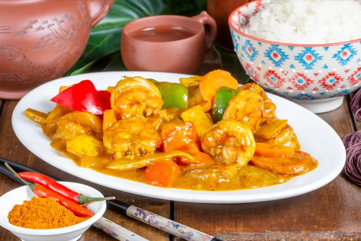 218.RIZ CREVETTES AU CURRY